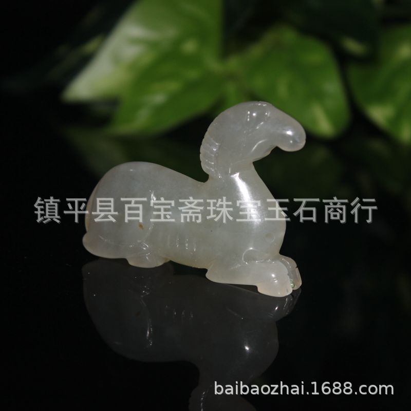 跨境新品古玩文玩老玉玉佩批发 明清老岫玉羊挂件十二生肖玉石羊