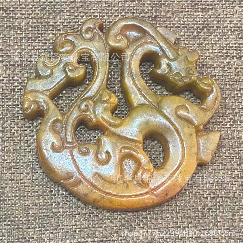 批发岫玉珍品挂件古玉老玉古玩做旧玉器牌子手工玉雕古风玉佩