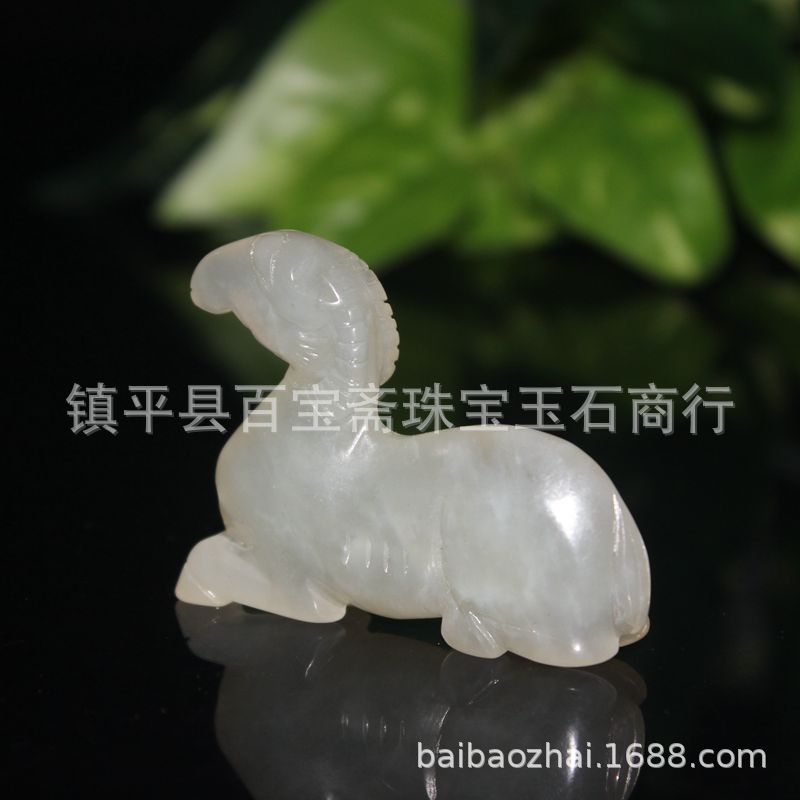 跨境新品古玩文玩老玉玉佩批发 明清老岫玉羊挂件十二生肖玉石羊